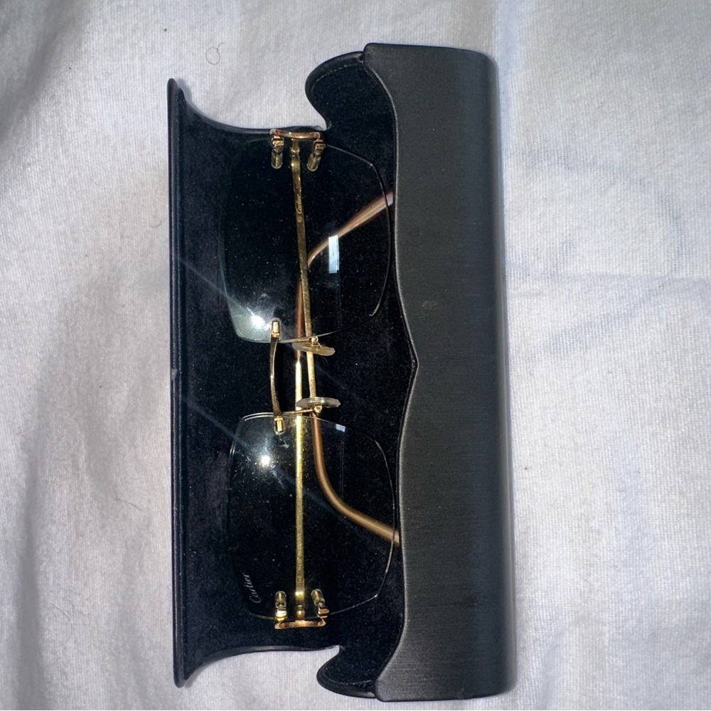 Cartier Gold Frame Sunglasses with Green Lenses - Picture 10 of 11